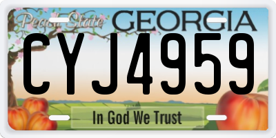 GA license plate CYJ4959