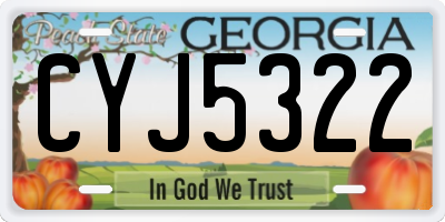 GA license plate CYJ5322