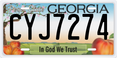 GA license plate CYJ7274