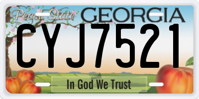 GA license plate CYJ7521
