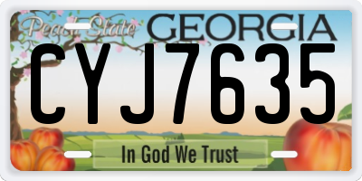 GA license plate CYJ7635