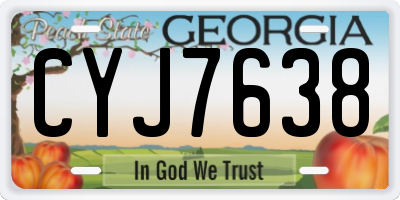 GA license plate CYJ7638