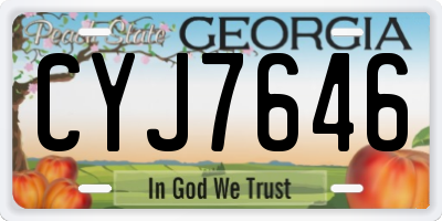 GA license plate CYJ7646