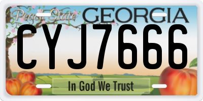 GA license plate CYJ7666