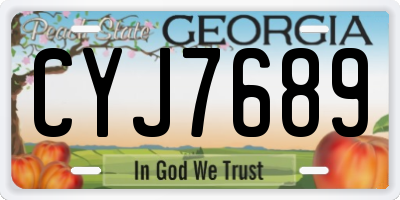 GA license plate CYJ7689
