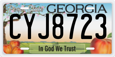 GA license plate CYJ8723