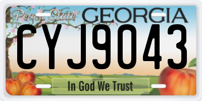 GA license plate CYJ9043