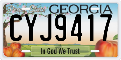GA license plate CYJ9417