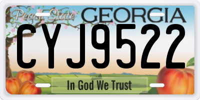 GA license plate CYJ9522