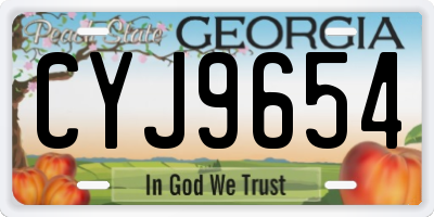 GA license plate CYJ9654