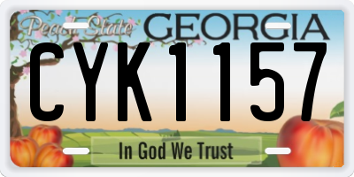 GA license plate CYK1157