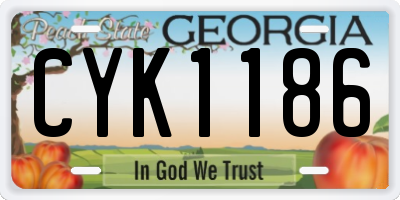 GA license plate CYK1186