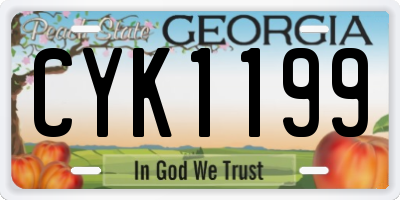 GA license plate CYK1199