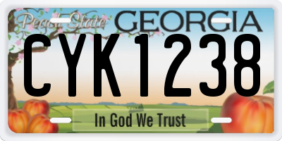 GA license plate CYK1238