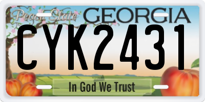 GA license plate CYK2431