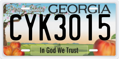 GA license plate CYK3015