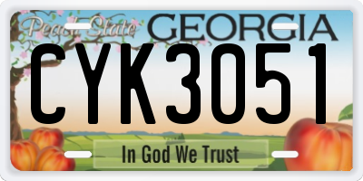 GA license plate CYK3051
