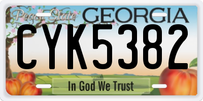 GA license plate CYK5382