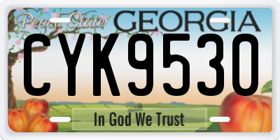 GA license plate CYK9530