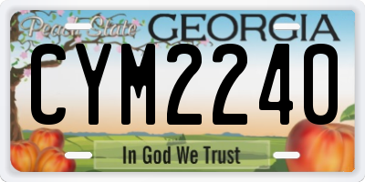 GA license plate CYM2240