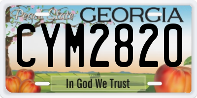 GA license plate CYM2820