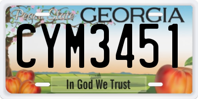 GA license plate CYM3451
