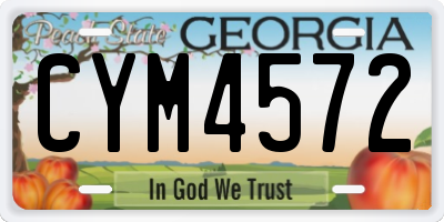 GA license plate CYM4572