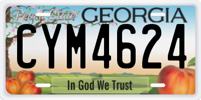 GA license plate CYM4624