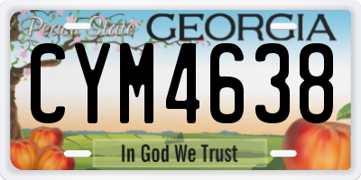 GA license plate CYM4638