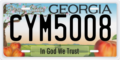 GA license plate CYM5008