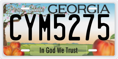 GA license plate CYM5275