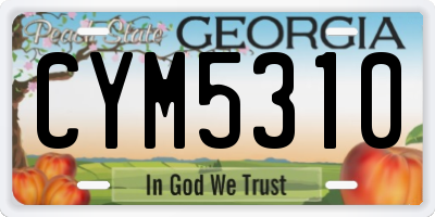 GA license plate CYM5310
