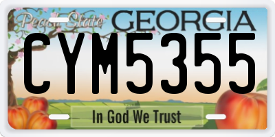 GA license plate CYM5355