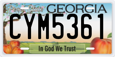 GA license plate CYM5361
