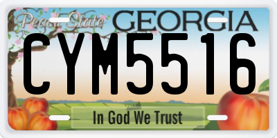GA license plate CYM5516