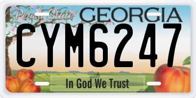 GA license plate CYM6247