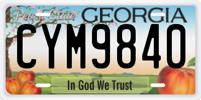 GA license plate CYM9840