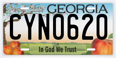 GA license plate CYN0620