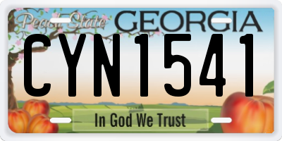 GA license plate CYN1541
