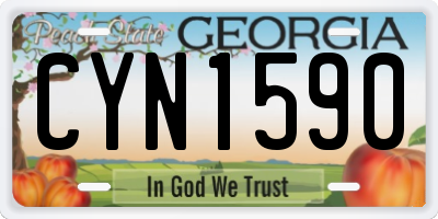 GA license plate CYN1590