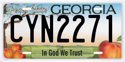 GA license plate CYN2271