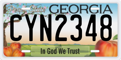 GA license plate CYN2348