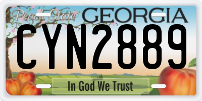 GA license plate CYN2889