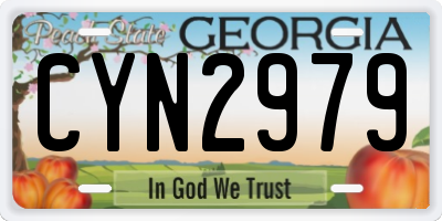 GA license plate CYN2979