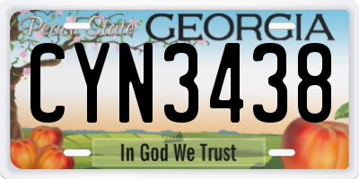 GA license plate CYN3438