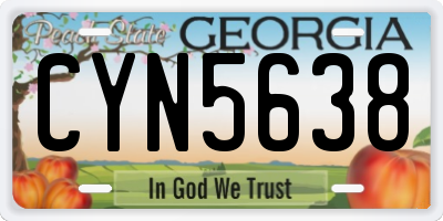 GA license plate CYN5638