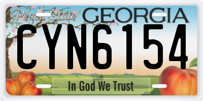 GA license plate CYN6154