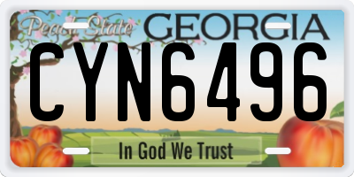 GA license plate CYN6496