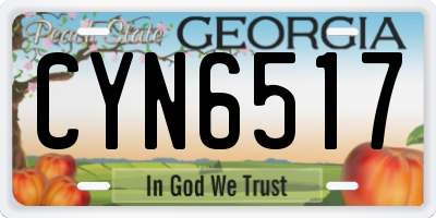 GA license plate CYN6517