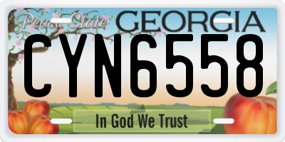GA license plate CYN6558